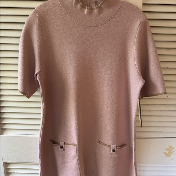 Maeve Light Pink Mini Dress with Front Pockets - Picture 3 of 7